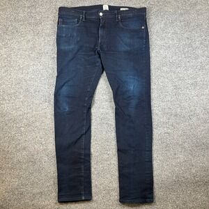 Hiroshi Kato Jeans Mens 36x32 Blue Denim The Needle Skinny Dark Wash Selvedge